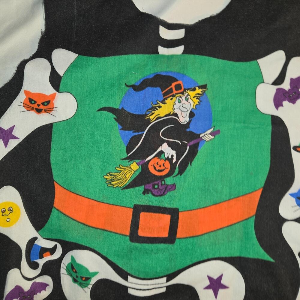 Vintage Skeleton Witch Pullover Halloween Costume Apron Mask Sheet 31" L 18" W - Picture 10 of 16